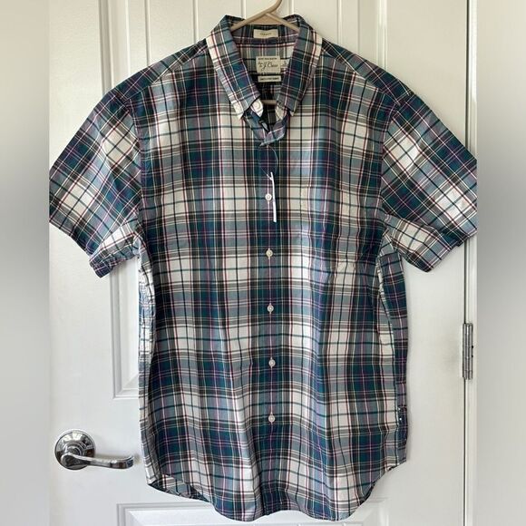 J. Crew NWT Men's Classic Secret Wash Short Sleeve Plaid Buttoned Shirt - Picture 1 of 6